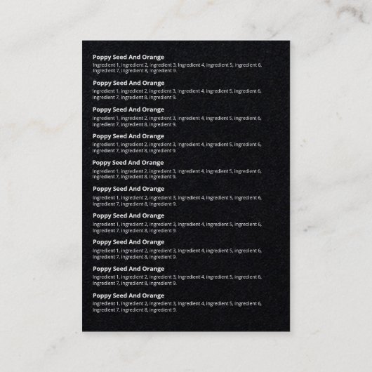 Zwart met witte vloerzeep-geurcomponenten visitekaartje (Achterkant)