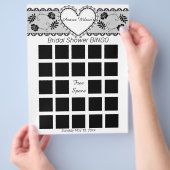 Zwart met witte Vrijgezellenfeest Bingo Flyer (Hand)