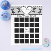 Zwart met witte Vrijgezellenfeest Bingo Flyer (Enkel)