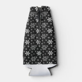 ZWART MET WITTE WINTERSNEEUWVLOKKEN FLESJESKOELER (Achterkant)