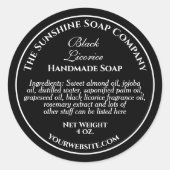  zwart met witte zeep ronde sticker (Voorkant)