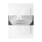 Zwart met zilver op Champagne Silk Envelope Band Uitnodigingen Wikkel (Voorkant Voorbeeld)