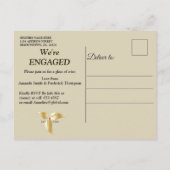 Zwart met zilver op Champagne Silk Uitnodiging Briefkaart (Achterkant)