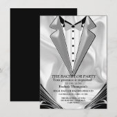 Zwart met zilver op Champagne Zijde Bachelor Party (Voorkant / Achterkant)