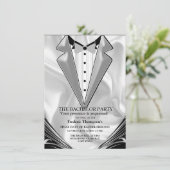 Zwart met zilver op Champagne Zijde Bachelor Party (Staand voorkant)