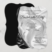 Zwart met Zilver op Champagne Zijde Bachelorette Kaart (Voorkant / Achterkant)