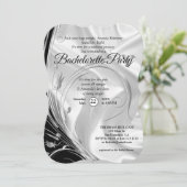 Zwart met Zilver op Champagne Zijde Bachelorette Kaart (Staand voorkant)