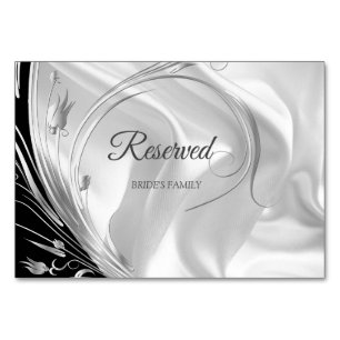 Zwart met Zilver op Ivoor Silk Gereserveerde Kaart