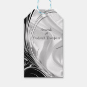 Zwart met zilver op ivoren zijde cadeaulabel (Voorkant)