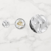 Zwart met zilver op ivoren zijde confetti (Achterkanten)