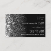 Zwart met Zilveren Glitter Stars Professional Even Visitekaartje (Achterkant)