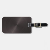 Zwart metaal bagagelabel (Voorkant horizontaal)