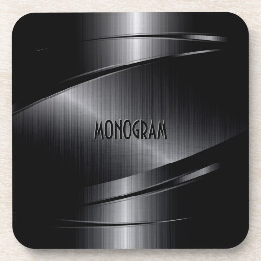 Zwart metaal design Roestvrij staal Bier Onderzetter (Voorkant)