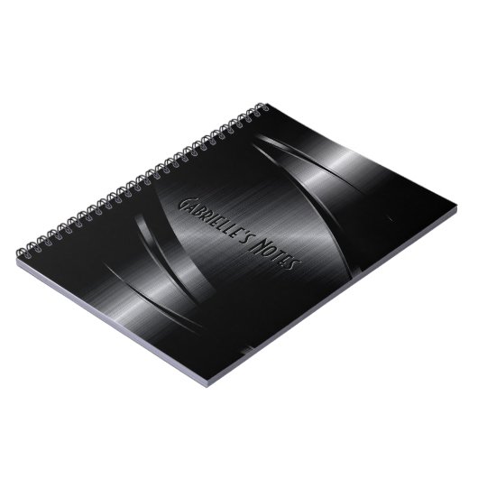 Zwart metaal design Roestvrij staal Notitieboek (Linkerzijde)