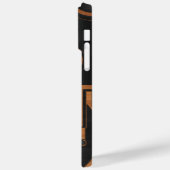 Zwart metaal met houten cirkels Case-Mate iPhone case (Achterkant / Links)