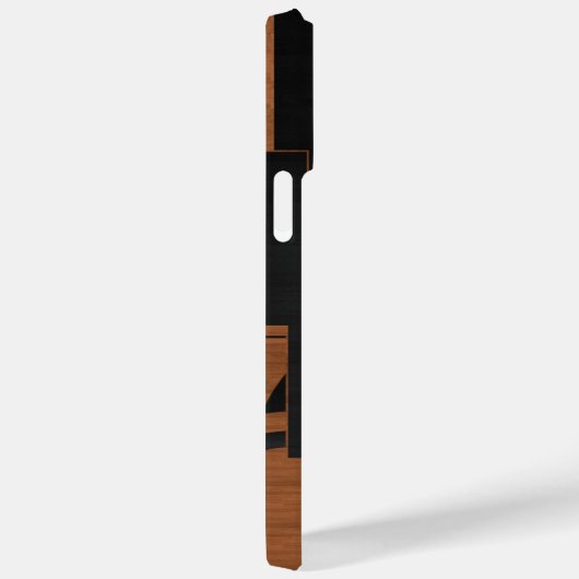 Zwart metaal met houten cirkels Case-Mate iPhone case (Achterkant / Rechts)