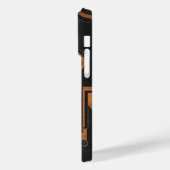Zwart metaal met houten cirkels Case-Mate iPhone case (Achterkant / Links)