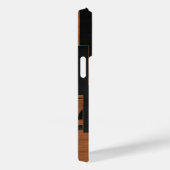 Zwart metaal met houten cirkels Case-Mate iPhone case (Achterkant / Rechts)