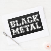 Zwart metaal rechthoekige sticker (Envelop)