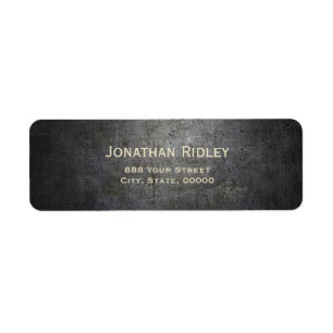 Zwart-METAAL-retouradreslabels Etiket