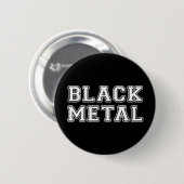Zwart metaal ronde button 5,7 cm (Voorkant /achterkant)