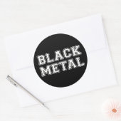 Zwart metaal ronde sticker (Envelop)