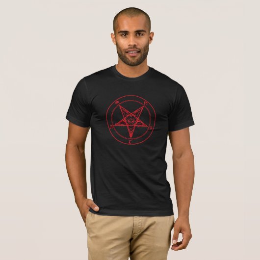 Zwart metaal symbool RED/Black SHIRT (Voorkant volledig)