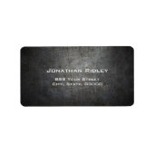 Zwart METAAL verzendlabel Etiket (Voorkant)