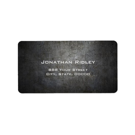 Zwart METAAL verzendlabel Etiket (Voorkant)