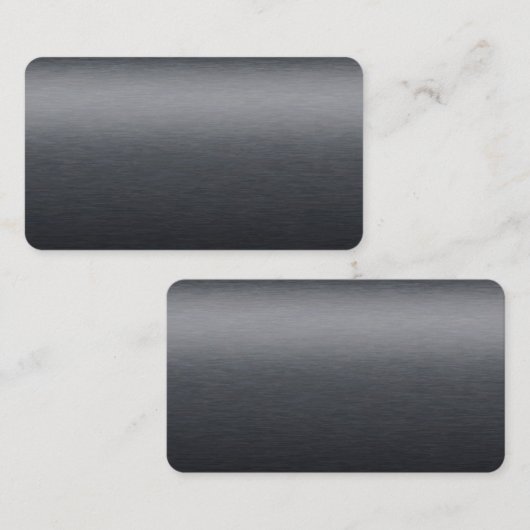 Zwart metaalblank visitekaartje (Voorkant / Achterkant)
