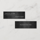 Zwart metaalijzer staal - Koolplatina look Mini Visitekaartje (Voorkant / Achterkant)