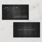 Zwart metaalijzer staal - Koolplatina look Visitekaartje (Voorkant / Achterkant)
