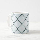 Zwart metaalkettinghek koffiemok (Voorkant links)