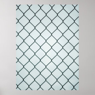 Zwart metaalkettinghek poster