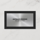 Zwart-metaalzilver-achtergrondQR-code Visitekaartje (Voorkant)