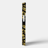 Zwart-metalen Damasmonogram Case-Mate iPhone Case (Achterkant / Rechts)