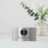 Zwart Metalen Hamer Huis Bouw Bouw Visitekaartje (Staand voorkant)