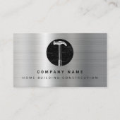 Zwart Metalen Hamer Huis Bouw Bouw Visitekaartje (Voorkant)