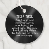 Zwart metalen hanglabel met opdruk voor bedrijfslo bedankjes labels (Achterkant)