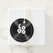 Zwart metalen hanglabel met opdruk voor bedrijfslo bedankjes labels (In situ)