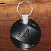 Zwart-metalen monogram voor geometrisch ontwerp-Sl Sleutelhanger (Voorkant)