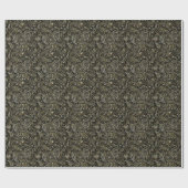 Zwart-metalen zilver en gouden Floral Cadeaupapier (Vlak)