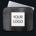 Zwart Metallic - Aangepaste Logo Promotionele Laptop Sleeve<br><div class="desc">Modern Zwart Faux Metallic Roestvrij Elegant Uw Aangepaste Logo Promotionele Laptoptas of Sleeve Promotionele (promo) reclame Hoesje. Dit stijlvolle professionele zakelijke computer hoesje kan worden aangepast aan uw bedrijf of zakelijke logo.</div>