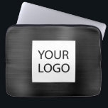 Zwart Metallic - Aangepaste Logo Promotionele Laptop Sleeve<br><div class="desc">Modern Zwart Faux Metallic Roestvrij Elegant Uw Aangepaste Logo Promotionele Laptoptas of Sleeve Promotionele (promo) reclame Hoesje. Dit stijlvolle professionele zakelijke computer hoesje kan worden aangepast aan uw bedrijf of zakelijke logo.</div>