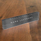 Zwart Metallic Folie Modern Custom Professional Naambordje (Zijkant)