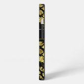 Zwart & Metallic Goud Vintage Damast Monogram iPhone Hoesje (Linkerkant)