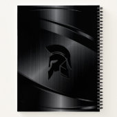Zwart Metallic look Romeinse helm aangepaste tekst Notitieboek (Achterkant)