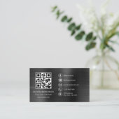 Zwart Metallic Minimalistische Logo Social Media I Visitekaartje (Staand voorkant)