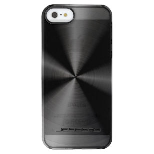 Zwart Metallic Patroon Roestvrij Staal Kijk 3 Doorzichtig iPhone SE/5/5s Hoesje