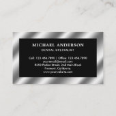 Zwart Metallic Steel Tand Tandheelkundige kliniek  Visitekaartje (Achterkant)